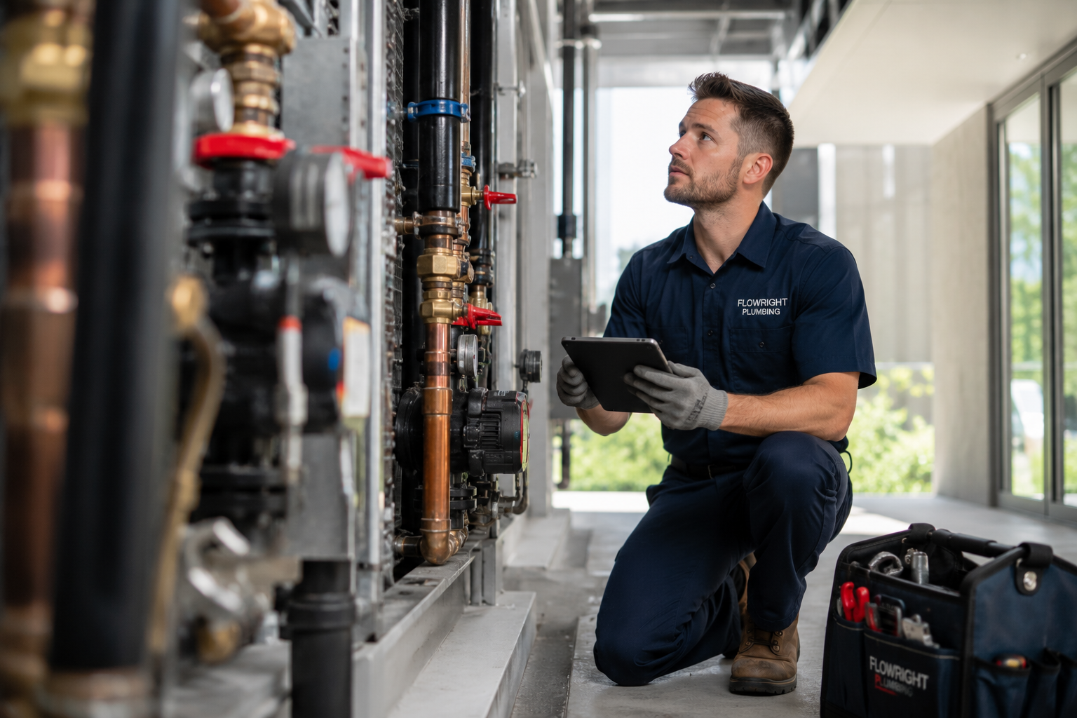 Plumber at work